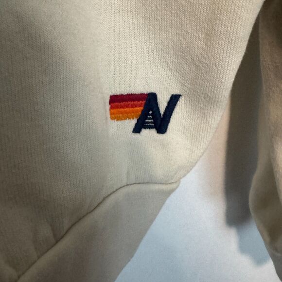 Aviator Nation Sweatshirt Unisex Vintage White Beige Medium Relaxed Crew Sweater - Picture 3 of 9